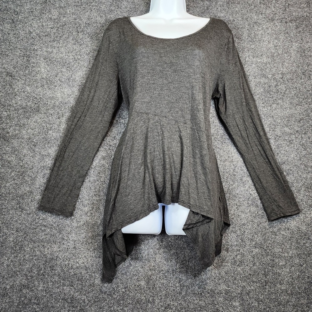 Susan Lawrence Women's Handkerchief Hem Tunic Lagenlook Stretch Long Sleeve XL